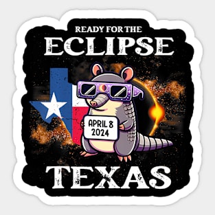 Texas Solar Eclipse 2024 April 8 ny Armadillo For s Sticker